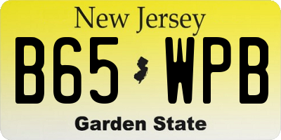NJ license plate B65WPB