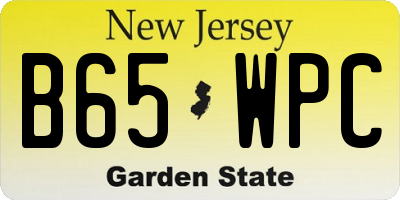 NJ license plate B65WPC