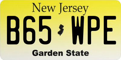 NJ license plate B65WPE