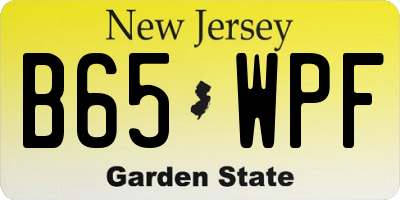NJ license plate B65WPF