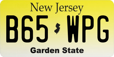 NJ license plate B65WPG