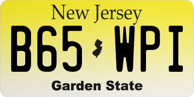 NJ license plate B65WPI