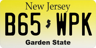 NJ license plate B65WPK