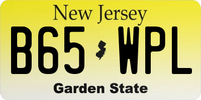 NJ license plate B65WPL