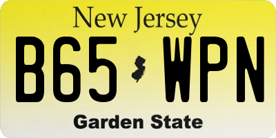 NJ license plate B65WPN