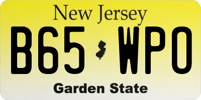 NJ license plate B65WPO