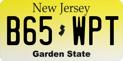 NJ license plate B65WPT