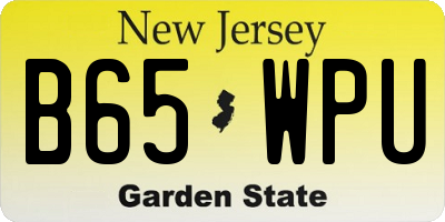 NJ license plate B65WPU