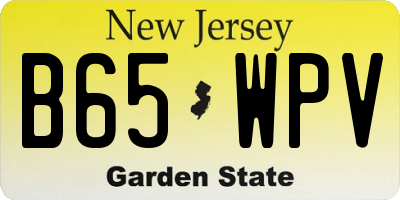 NJ license plate B65WPV