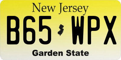 NJ license plate B65WPX