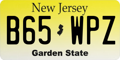 NJ license plate B65WPZ