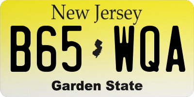 NJ license plate B65WQA