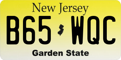 NJ license plate B65WQC