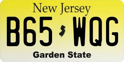 NJ license plate B65WQG