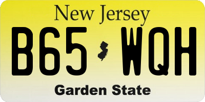 NJ license plate B65WQH