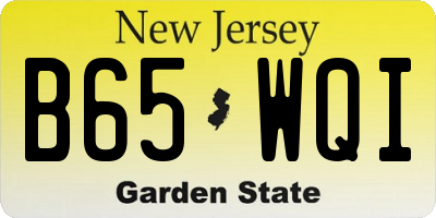 NJ license plate B65WQI
