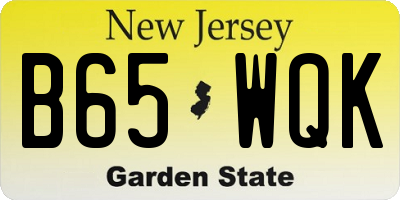 NJ license plate B65WQK