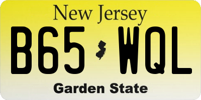 NJ license plate B65WQL