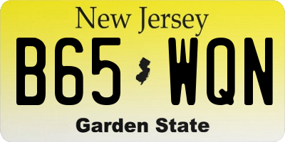 NJ license plate B65WQN