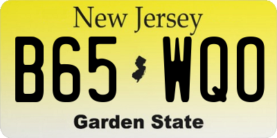NJ license plate B65WQO