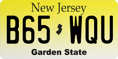 NJ license plate B65WQU