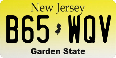 NJ license plate B65WQV