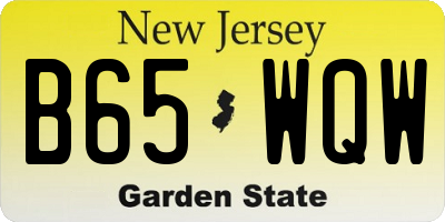 NJ license plate B65WQW