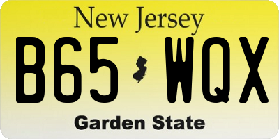 NJ license plate B65WQX