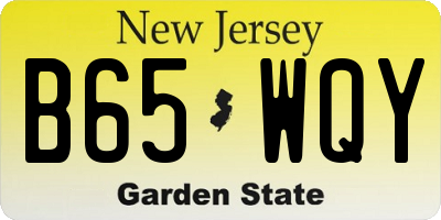 NJ license plate B65WQY