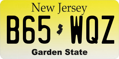 NJ license plate B65WQZ