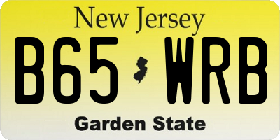NJ license plate B65WRB