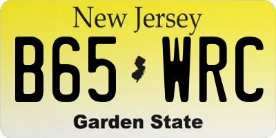 NJ license plate B65WRC