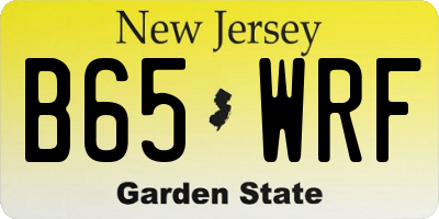 NJ license plate B65WRF