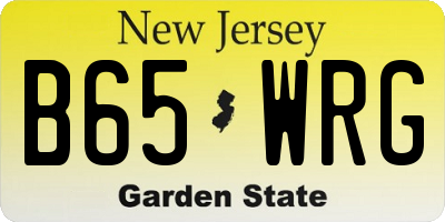 NJ license plate B65WRG