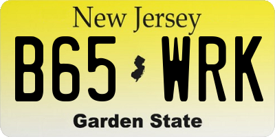 NJ license plate B65WRK