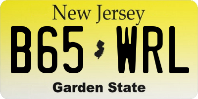 NJ license plate B65WRL