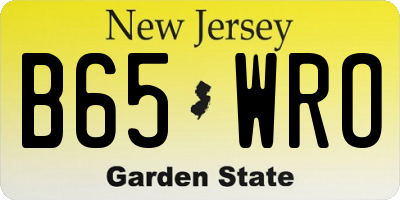 NJ license plate B65WRO