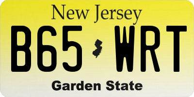NJ license plate B65WRT