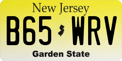 NJ license plate B65WRV