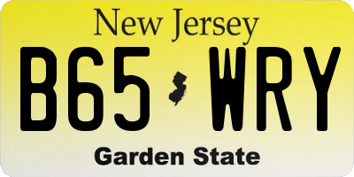 NJ license plate B65WRY