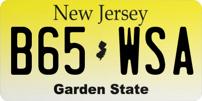 NJ license plate B65WSA