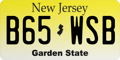 NJ license plate B65WSB