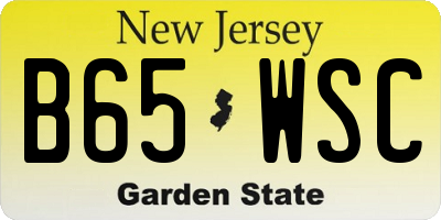 NJ license plate B65WSC