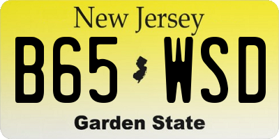 NJ license plate B65WSD