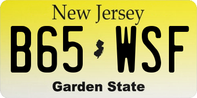 NJ license plate B65WSF