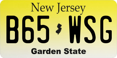 NJ license plate B65WSG