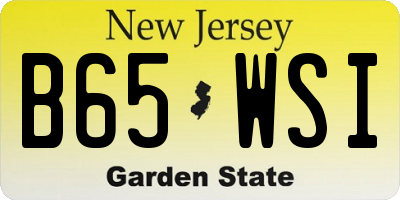 NJ license plate B65WSI