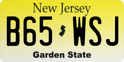 NJ license plate B65WSJ