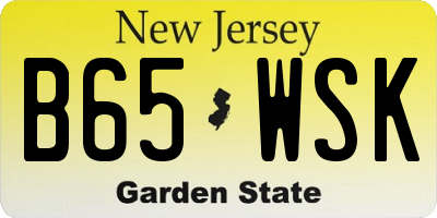 NJ license plate B65WSK