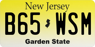 NJ license plate B65WSM